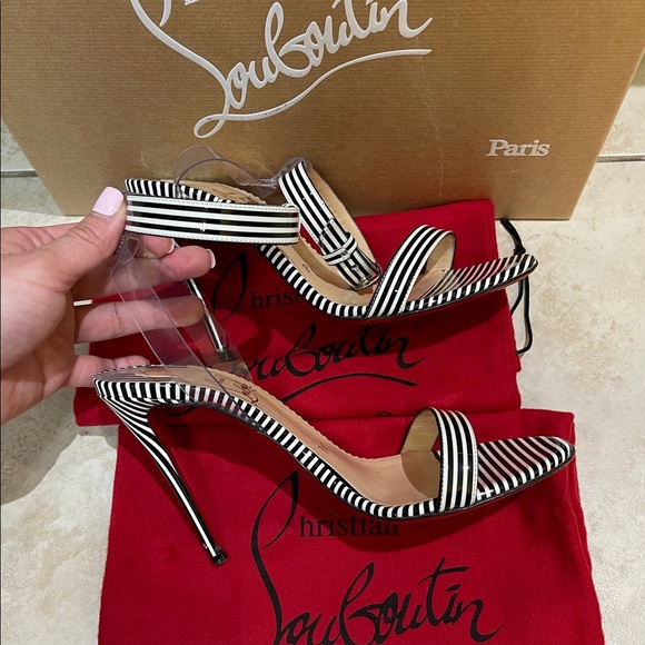 CHRISTIAN LOUBOUTIN JONATINA 100 STRIPES HEELS - Picture 6 of 9